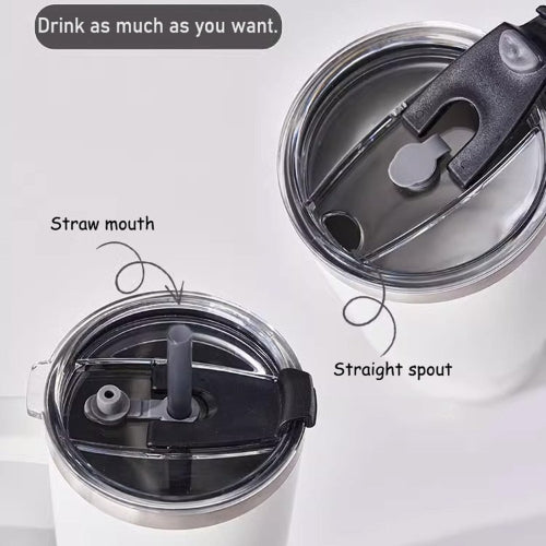 Stainless steel insulated tumbler with handle and lid